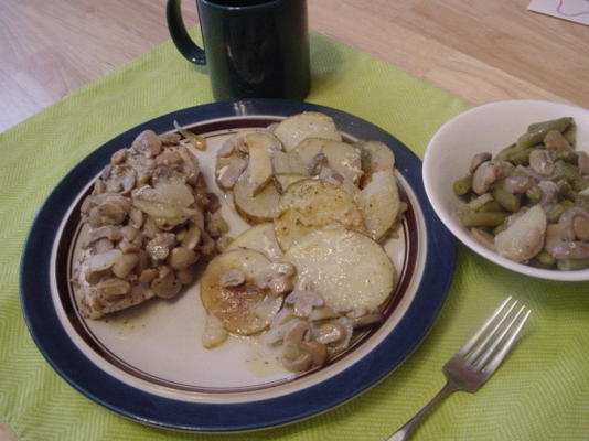 solo kip aardappel bakken met champignons