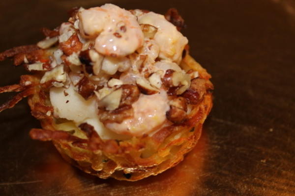 pittige ranch garnalen, gebroken aardappelen bed en veggie nest rsc