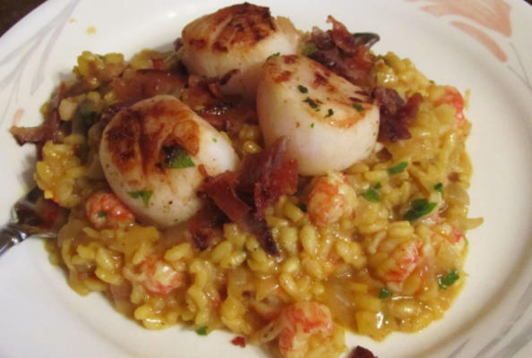 langostino risotto met geschroeide coquilles