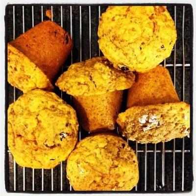 pompoen-rozijn-rode chili maïs muffins