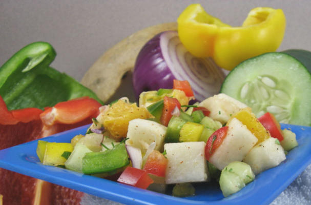 jicama, paprika, en citroensalade