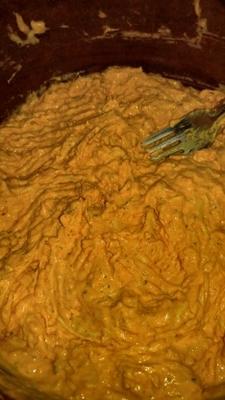 crockpot buffalo chicken wing dip (van verse kipfilets)