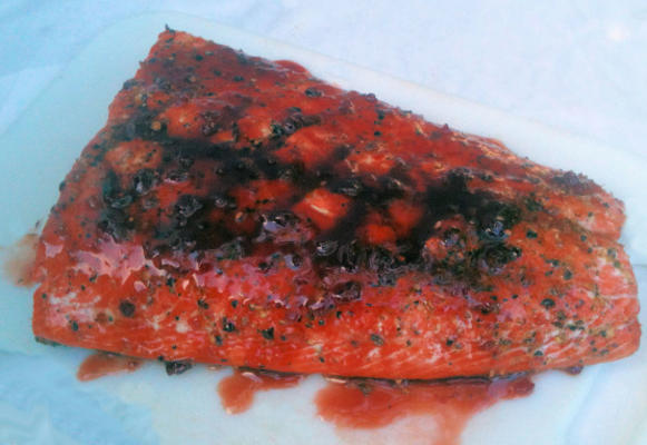 Raspberry chipotle grilled salmon- so easy--