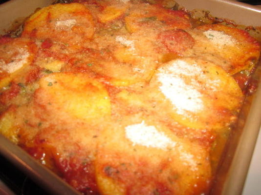 veganistische polenta lasagne