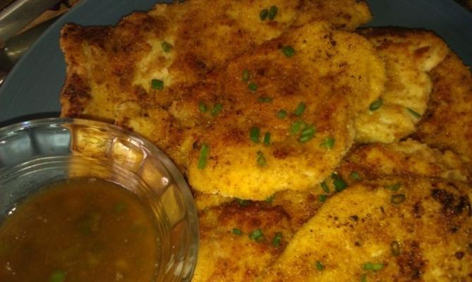 kippenschnitzel met ansjovis-bieslook botersaus