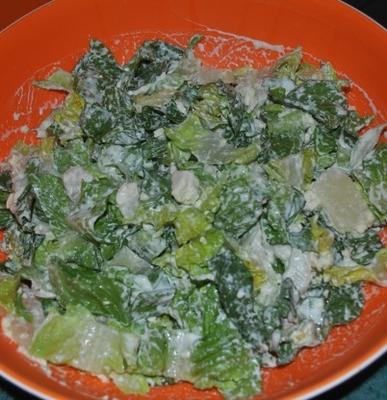 baby cos, peren en feta salade