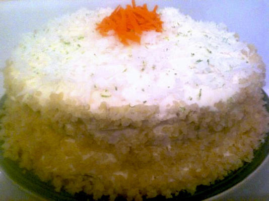 tropische wortellaag cake met eilandsuikerglazuur