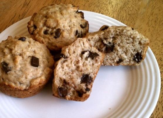 banaan chocolade chip muffins (veganistisch)