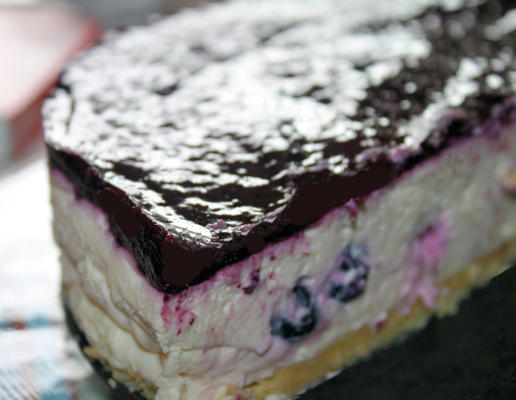no-bake blueberry cheesecake (kan glutenvrij zijn)