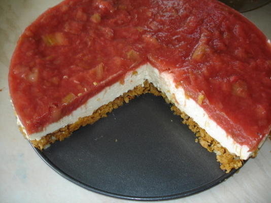 rabarber en gember cheesecake (low carb en glutenvrij)