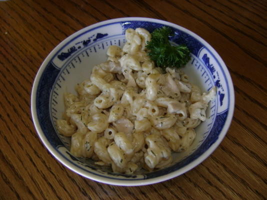 romige pastasalade met dilleonkruid