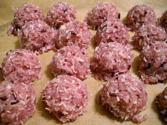 paarse rijstballen