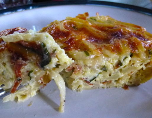 linguine en proscuitto frittata