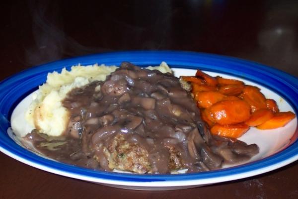 salisbury steak en champignon jus