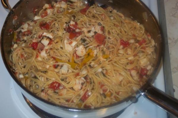 spaghetti met vis en groenten: ciambotta