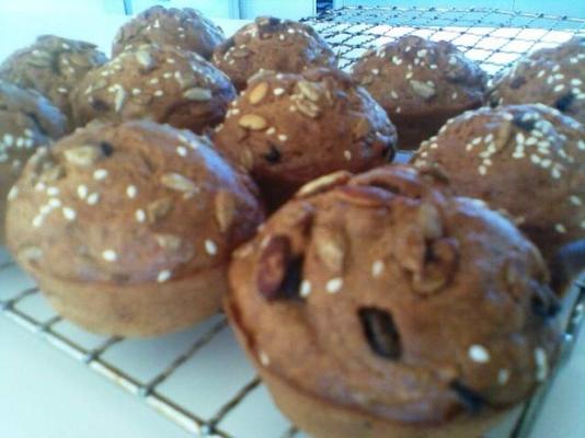 muffins voor bananen en chocoladekoekjes, proeven en vetarm maken