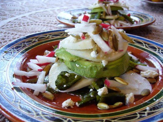 pittige avocado-poblano salade