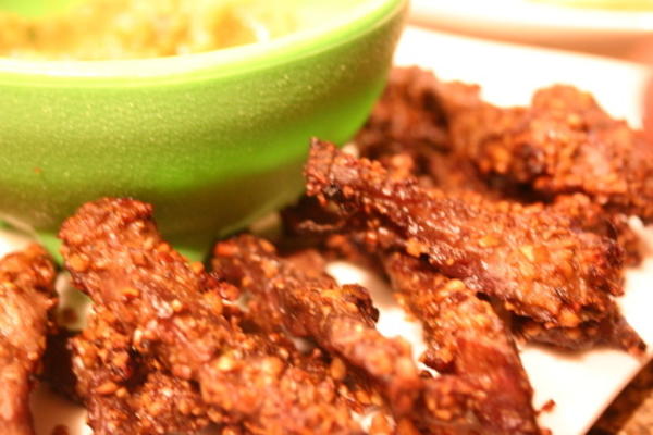 rundvlees saté met pittige mango dip