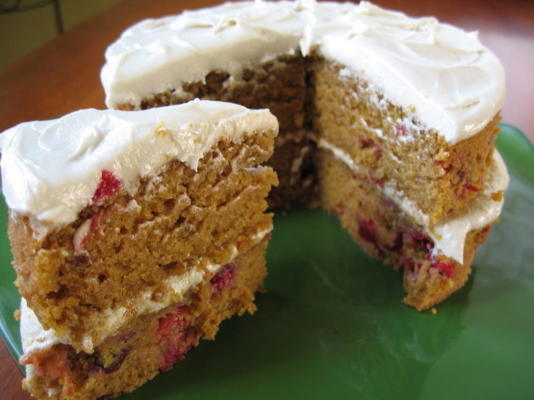 pompoen en cranberry spice cake (veganistisch of niet)