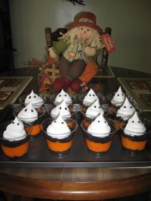 Spooktacular Halloween pudding cups