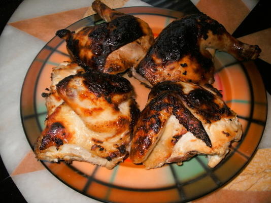 in de oven gebakken kip in rotisserie-stijl