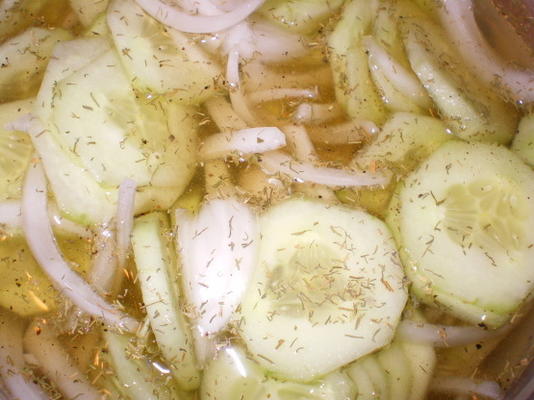 komkommer dille gemarineerde salade