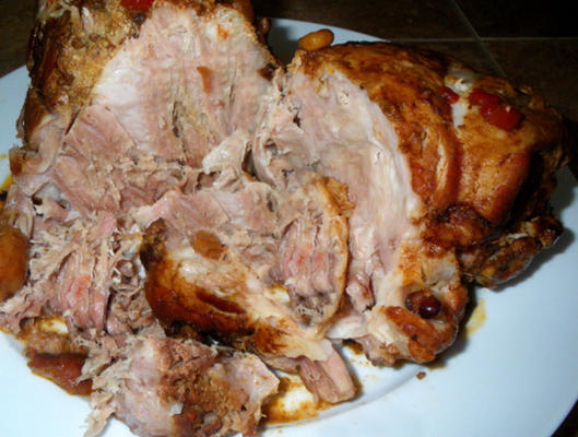 crock pot varkensvlees gebraden met zwarte bonensaus