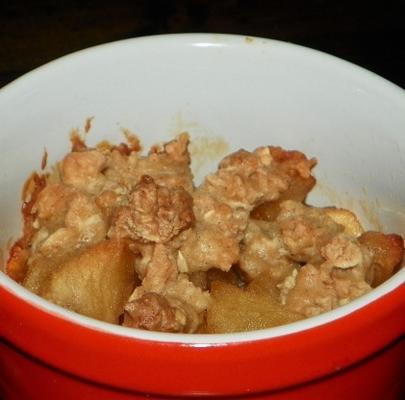 laag vet mini-appelkruimeltaart muffins