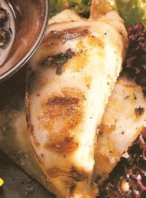doorstoken calamari gevuld met tonijn (voor de bbq of grill)