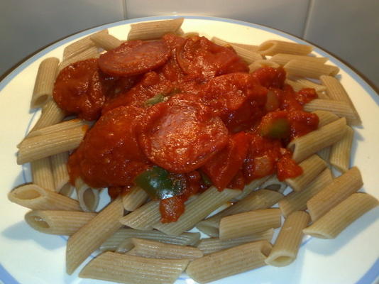 gezonde pasta met paprika en paprika