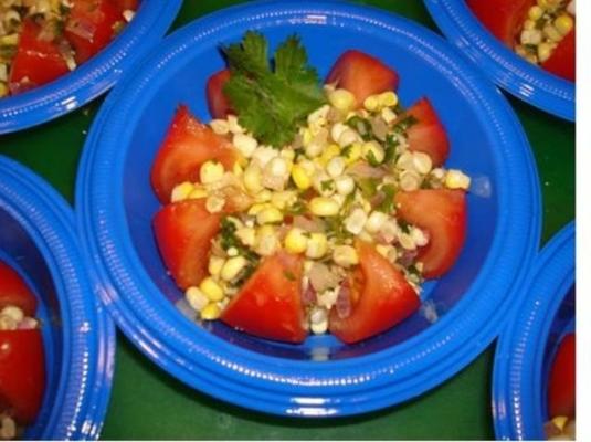 zomer tomatensalade met maïssalsa