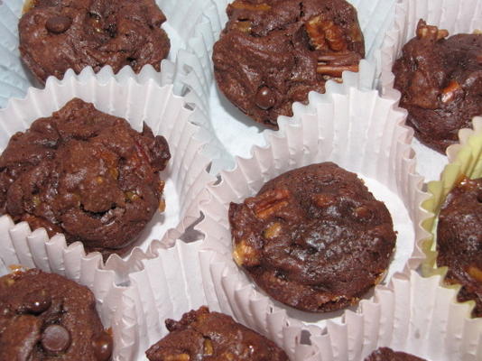 Fudge-topped triple chocolade brownies