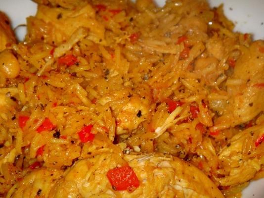 kip met kikkererwten en saffraanrijst