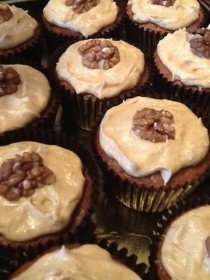 koffie en walnoot cupcakes