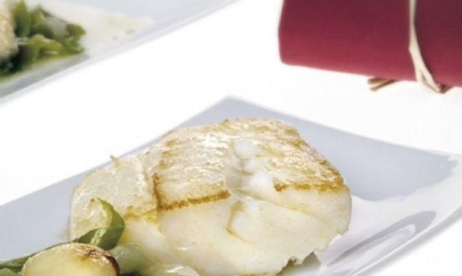gefrituurde kabeljauw met groene paprika's