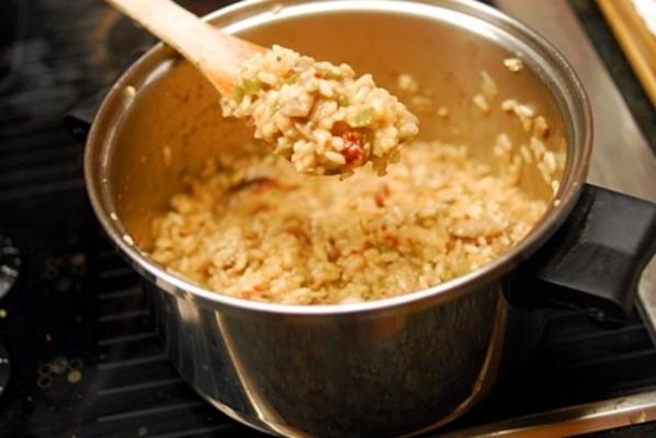 Parmezaanse kaas risotto met champignons