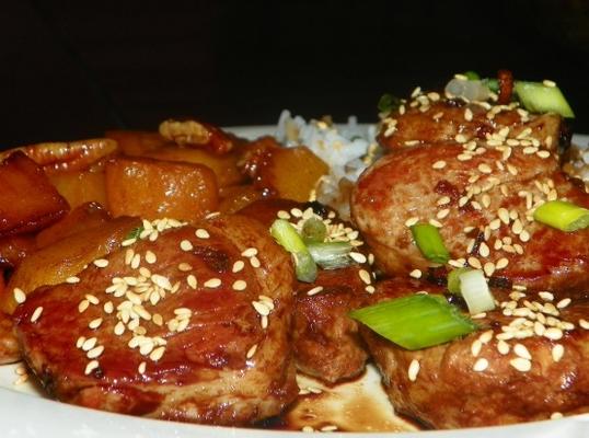 oranje teriyaki-varkensvlees