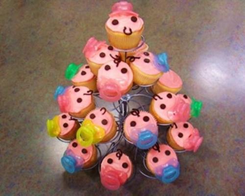 gezicht van de baby cupcakes