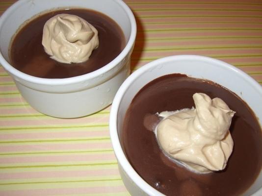 chocoladepudding met slagroom van espresso