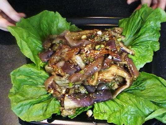 Koreaanse Gaji Namul (koreaanse aubergine bijgerecht)