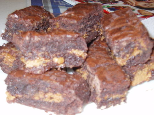 chocolade - caramel brownie slice