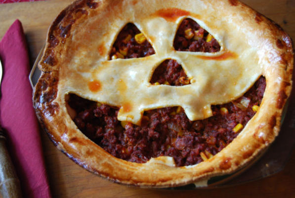 jack-o-lantern slordig joe pie (halloween recept)