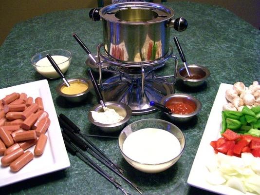 eerste fondue avondmaaltijd