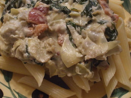 artisjok spinazie saus voor pasta