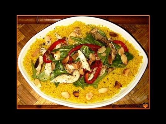 gegrilde gekruide kip op gouden couscous