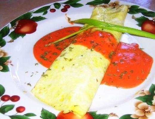chorizo ​​omelet met chipotle roomsaus
