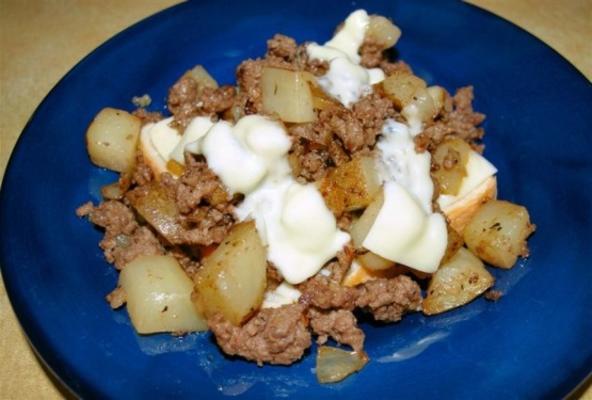 aardappel hamburger diner hash