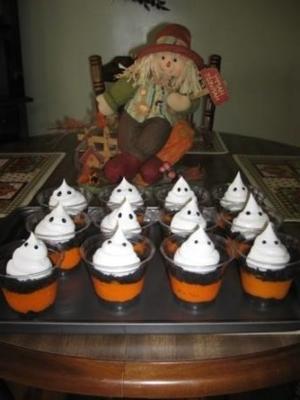 griezelige halloween boo pudding bekers