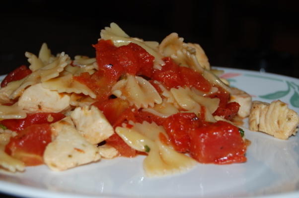 tuin pasta met garnalen (of kip of tofu!)