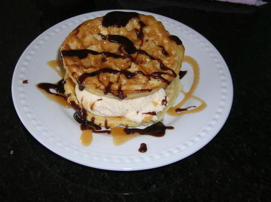 wafel ijs sandwich